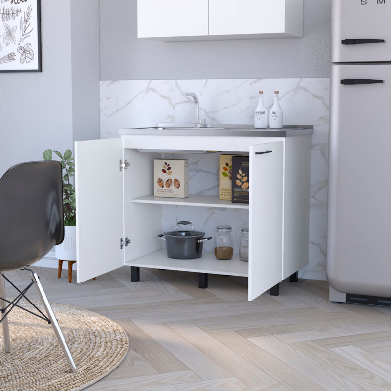 Évier et armoire utilitaire blanc 2, White