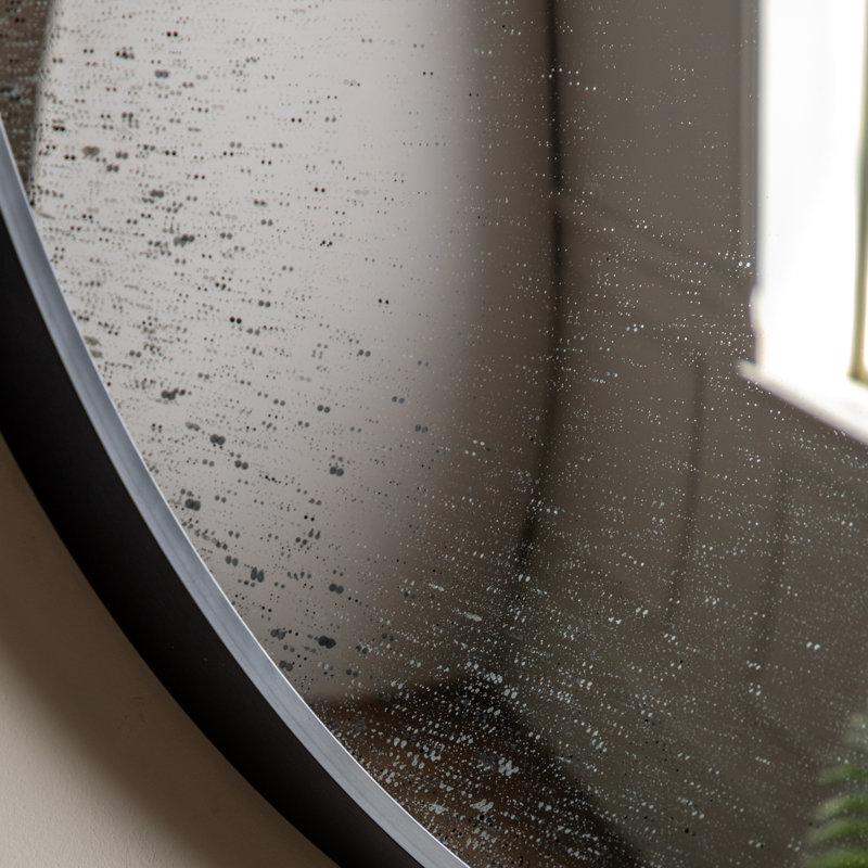 Aylanni Aluminium Round Mirror, Black