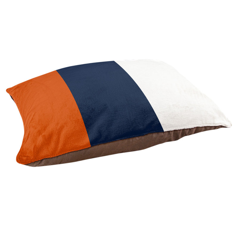 Oreiller Syracuse, Moyen (l 28 po x P 18 po x H 6 po), Orange / milieu bleu marine