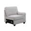 Canapé modulaire et repose-pieds modulaire en lin gris clair 8 pièces Leo