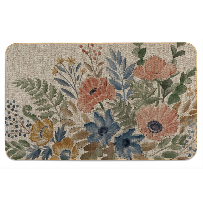 Botanical Blends Linen Look Rubber Backed Floor Mat