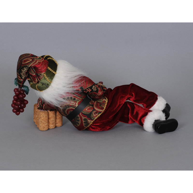 Christmas Wine Time Santa Figurine