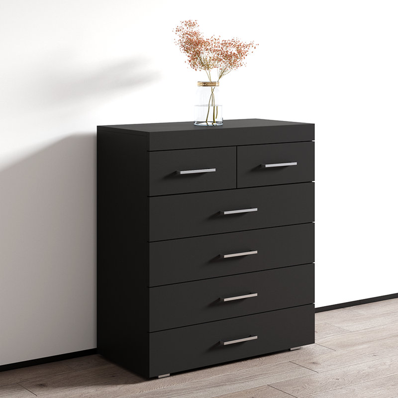Commode 6 tiroirs Urfeta, Noir