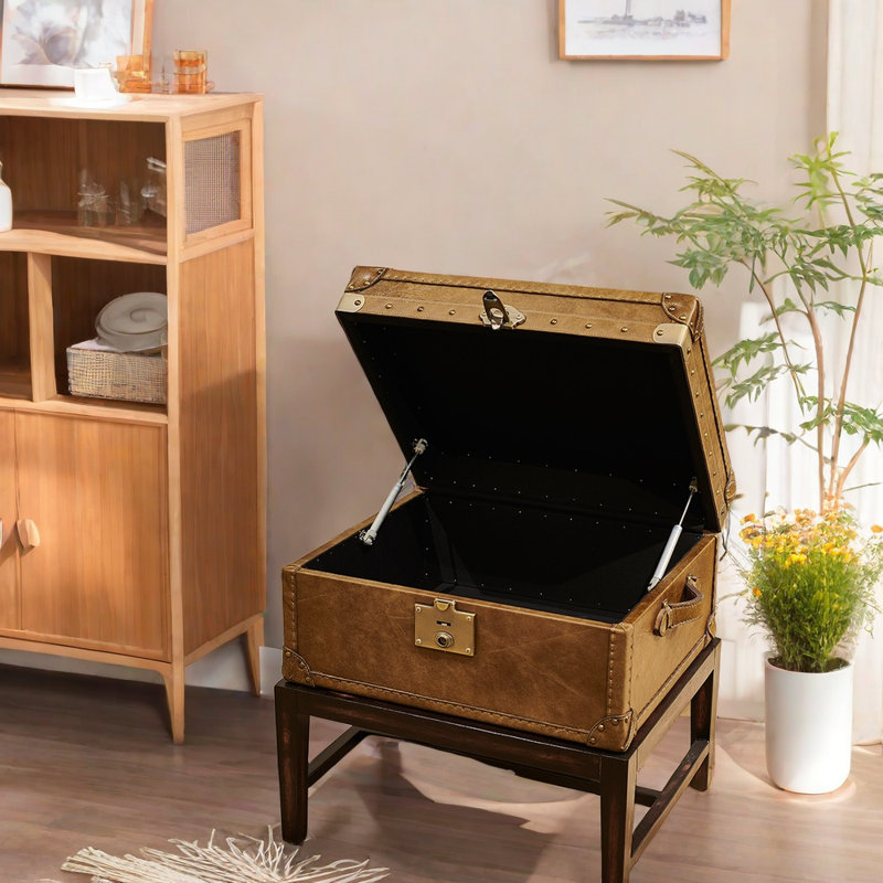 Buffet avec rangement en cuir Vintage