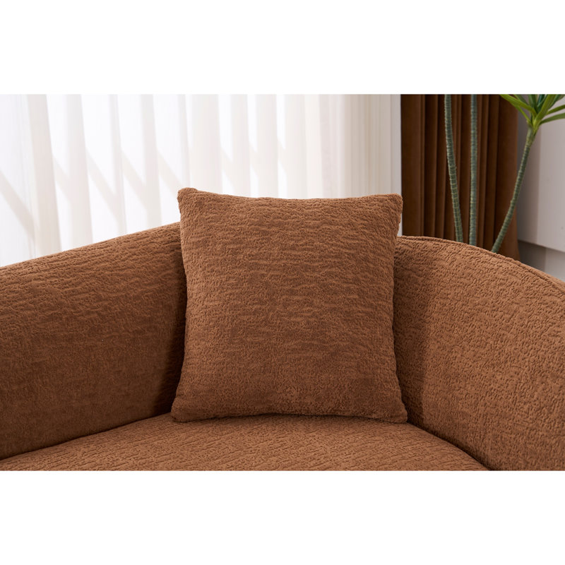 Chaise longue longue Compression Curved, Chenille caramel, mousse