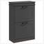 Armoire à chaussures étroite avec 2 tiroirs rabattables et tablettes réglables, rangement peu encombrant pour 10 paires de chaussures-130182275