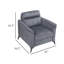 Fauteuil Teli, microfibre texturée gris foncé, pieds en métal noir-119043986