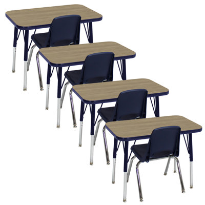 Ensemble de table et chaises rectangulaires à hauteur réglable T-Mould