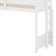 Lit superposé en L avec tiroirs et ports USB et prise de courant, lit superposé triple en bois avec bureau, échelles et garde-corps-601738586