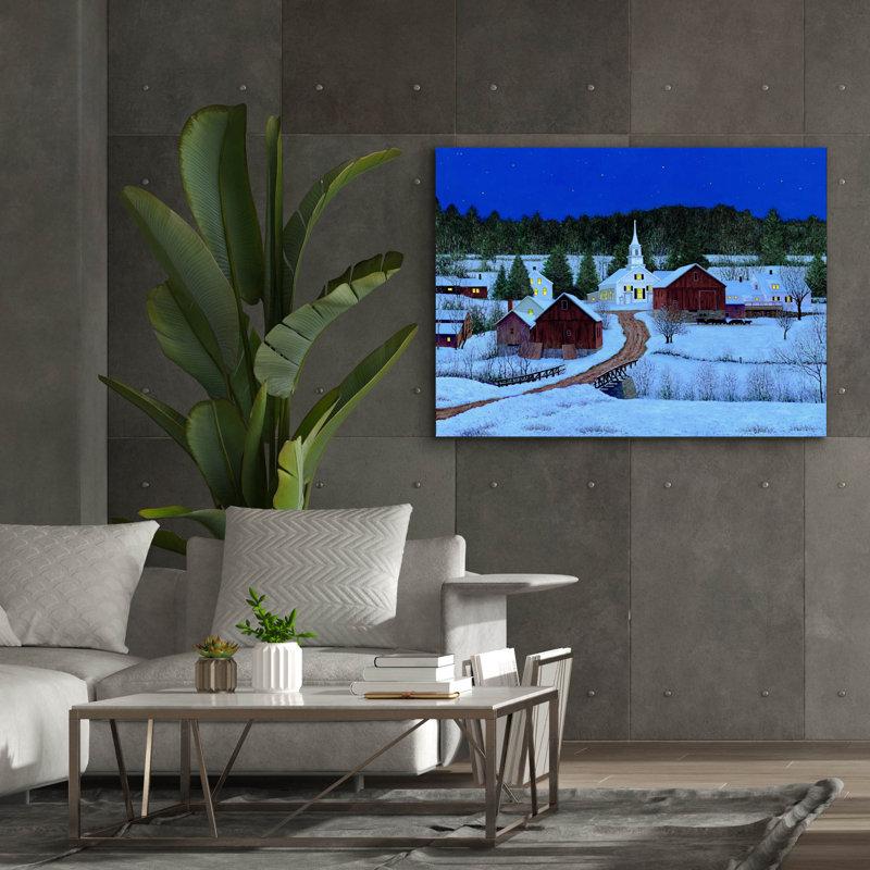  «Village» par Michael Fratrich, art mural sur toile, 54 po x 40 po, H 40 po x l 54 po