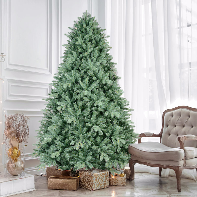 Arbre de Noël 7,5 pi avec teinte bleu-vert et 2908 pointes en PE + PVC - arbre unique avec branches articulées, 7.5'
