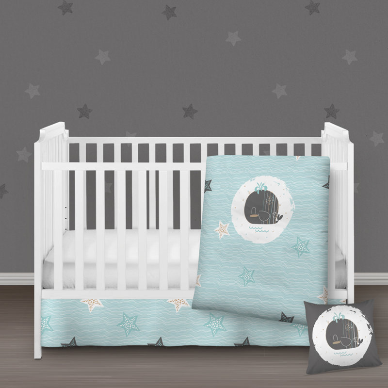Ensemble de literie pour lit de bébé 4 pièces Kira Little Nautica