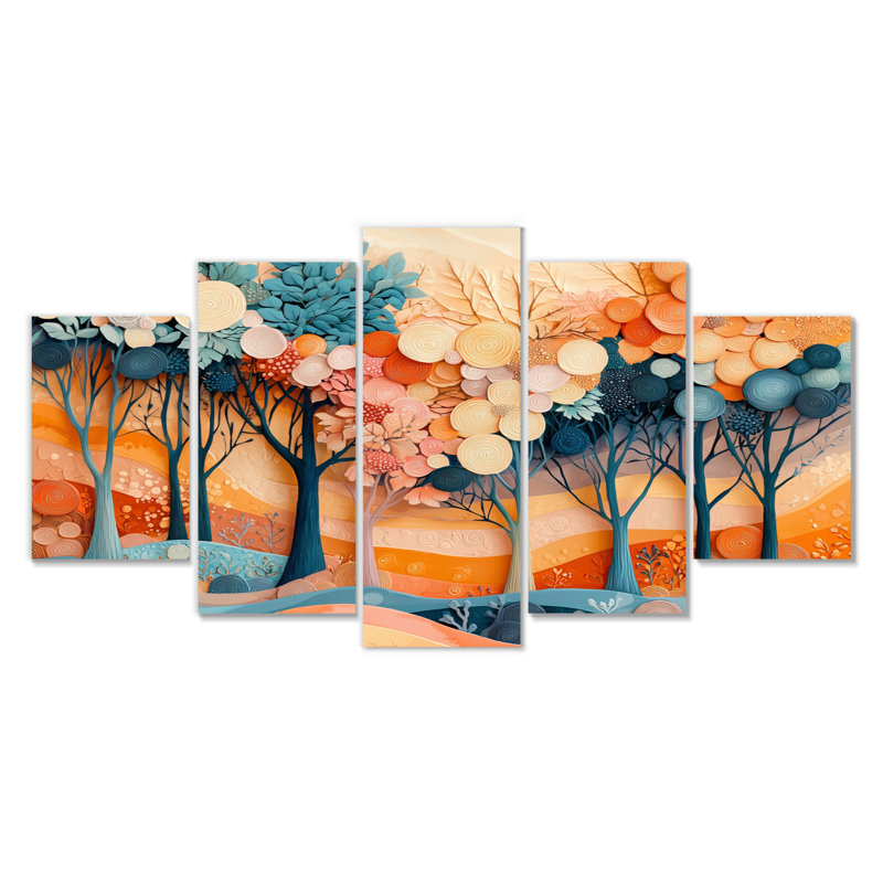 4 saisons forêt arbres Drem Fragments II - art mural saisons - art mural traditionnel toile diamant