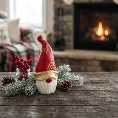 Santa Gnome Cast Iron Table Decor - Small