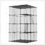 3-Tier Wire Cat Cage With Platforms, Ramp Ladders, And Doors For Indoor And Outdoor Use