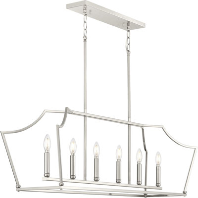 Nouveau lustre linéaire traditionnel à six lumières Ahkil