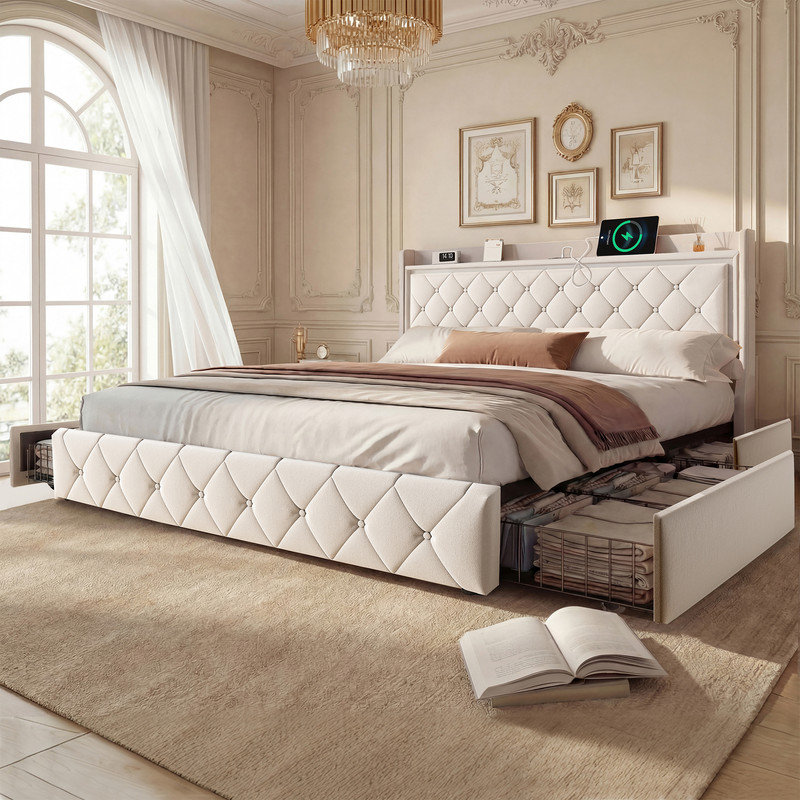 Bed, 214 x 144 cm