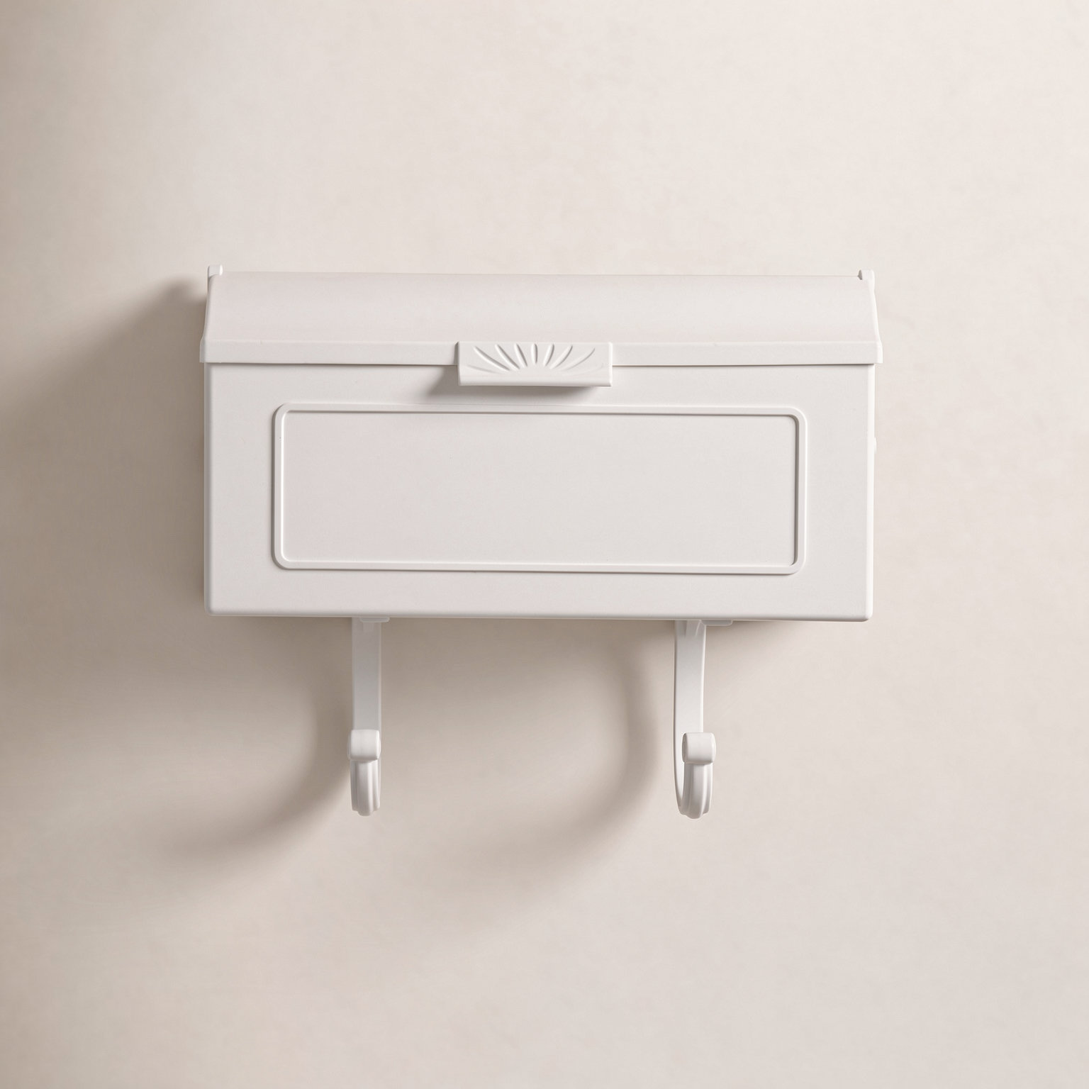 Cast Aluminum Wall-Mounted Mailbox, White