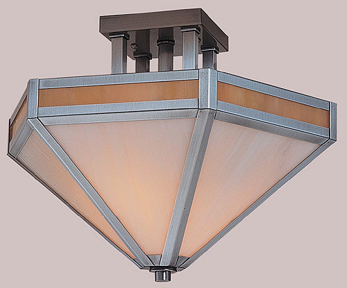 Etoile 2 - Light Semi Flush Mount, 12" H x 21" W, Pewter
