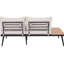 Véranda moderne avec coussins d'eau - Tables basses et coussins en bois beige pour patio