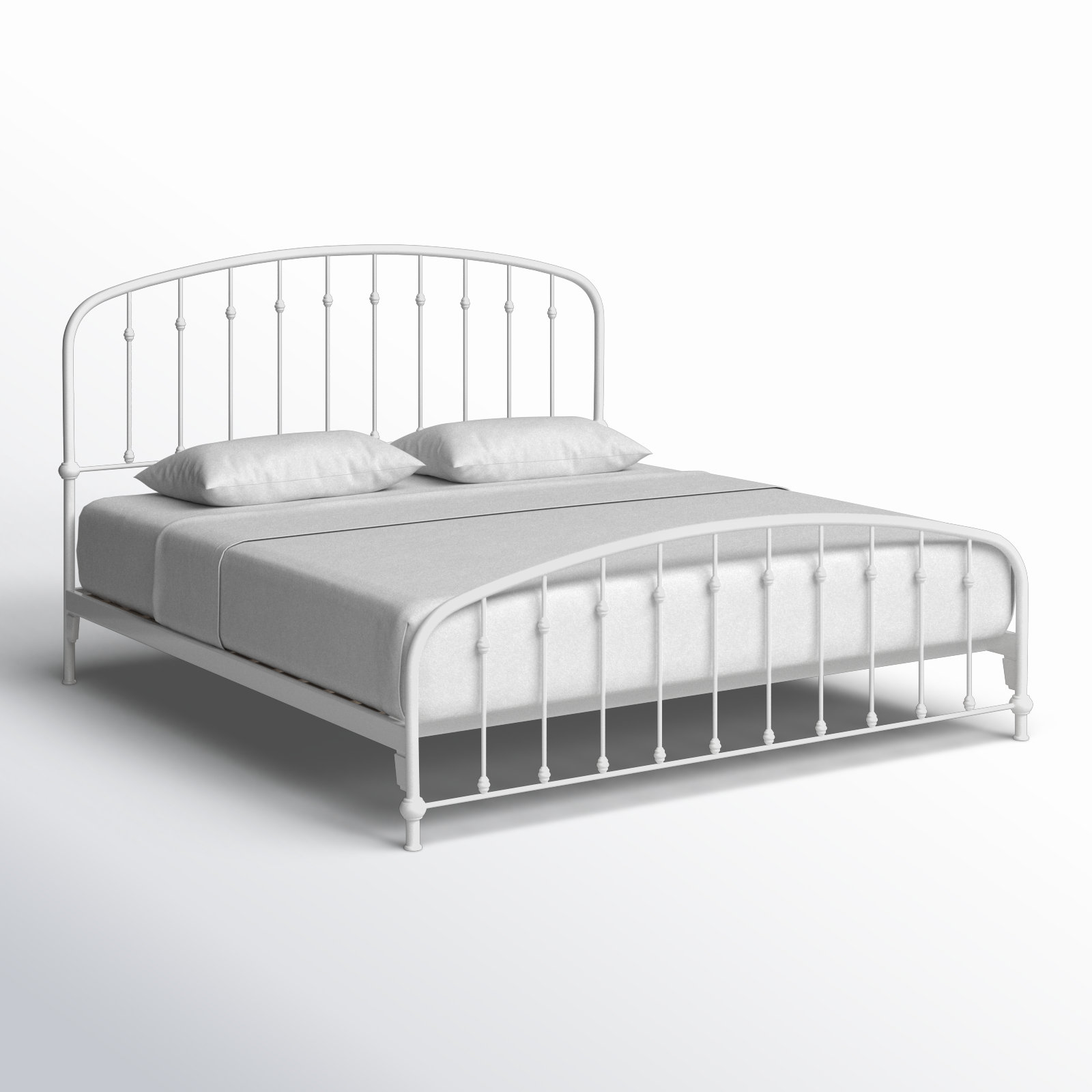 Wadsworth Metal Spindle Bed, White, Queen