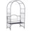 Arche en treillis en métal pour plantes grimpantes avec banc de jardin, raisins et vignes, décor de patio et sièges décoratifs entrelacés pour 2 personnes avec embouts, 484 lb Capacité de poids, noir