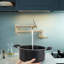Robinet de cuisine mural or extensible, robinet de cuisine monotrou, deux poignées, style moderne, valves à disque en céramique, rallonge de bec de 27 po