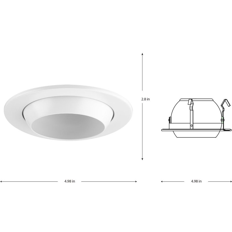 4" White Steel LED Recessed Eyeball Trim