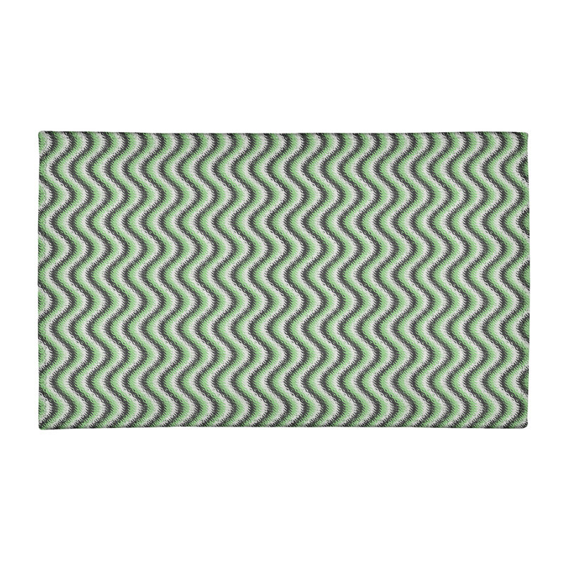 Tapis de zone verte rayures ondulées, Rectangle 2 pi x 3 pi
