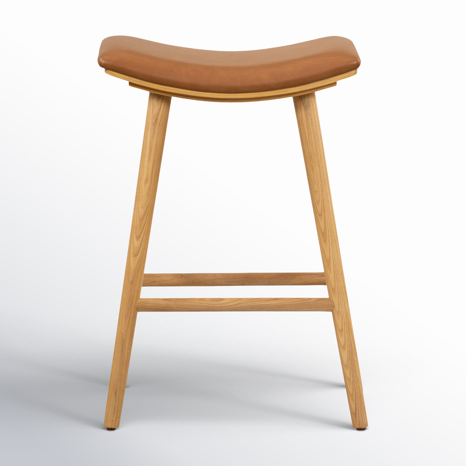 Schaeffer 30" Bar Stool, Bar Stool (30" Seat Height), Faux Leather - Sierra Butterscotch/Smoked Natural