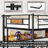 Loft Bed Twin Size With L-Shaped Desk, Charging Station, Twin Metal Loft Bed Frame With Fabric Drawers & Shelve,  Safety Guardrail, No Box Spring Needed, Brown
