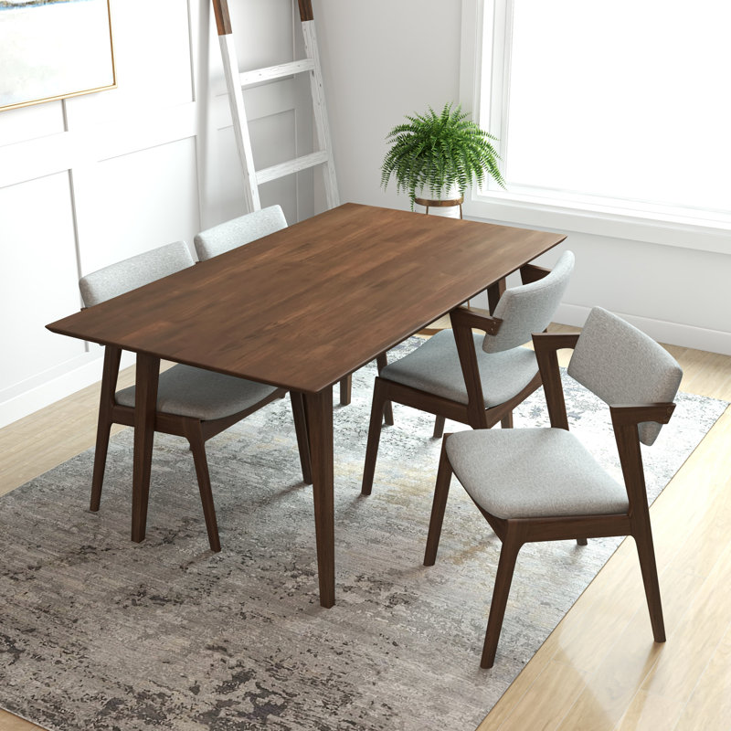 Ensemble repas pour 4 personnes Karlhans, Gris clair, H 29,5 po x L 63 po x l 35,4 po