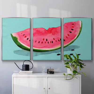 "Summer Watermelon II", peinture sur toile 3 pièces