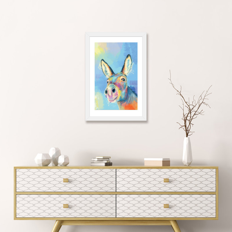 «Carefree Donkey» - reproduction, H 32 po x l 24 po x P 1 po, Papier blanc