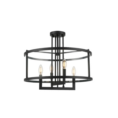 Plafonnier semi-encastré 20 po 4 lumières Demmi