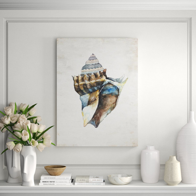 Shell Compilation I Print by Beverly Fuller, Image Brush Gel, 40" H x 30" W x 1.5" D