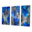 Bleu luxueux, art abstrait fluide, ensemble de 3 pièces d'art moderne-70080176