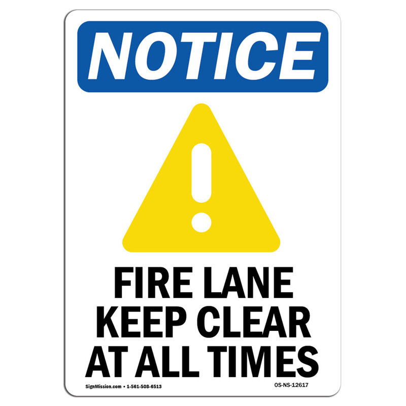 Fire Lane Keep Clear Sign