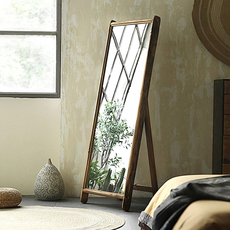 Miroir pleine grandeur rectangulaire en bois massif
