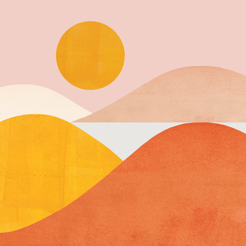 Forgetme Abstraction Mountains, H 20 po x l 20 po, Cadre simple argenté, Oui