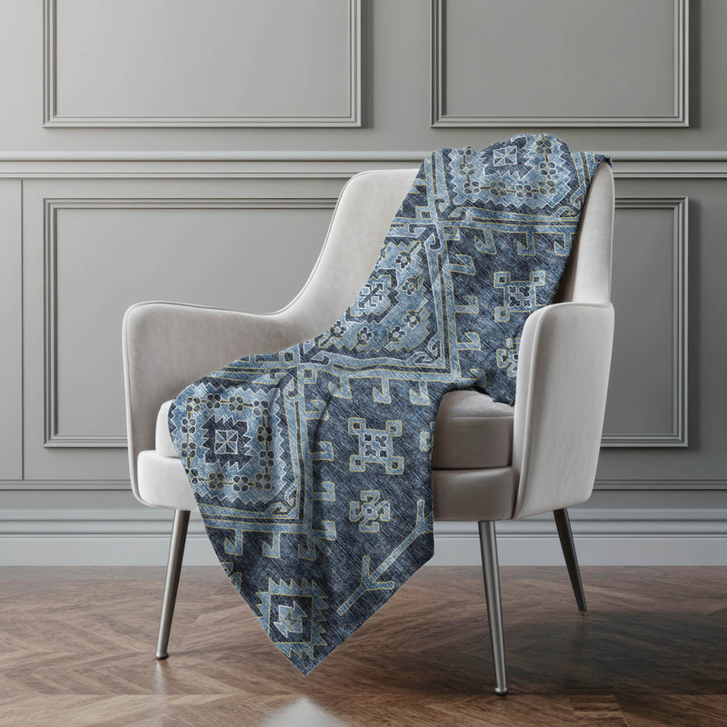 Jeté Sherpa Aztec Addison, Bleu