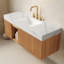 Meuble-lavabo de salle de bain mural en bois naturel 48 po Luxury