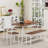 6-Piece Dining Set with Industrial Accents, Compact Design for Kitchen and Living Room Use, Durable and Stylish-1193217583
