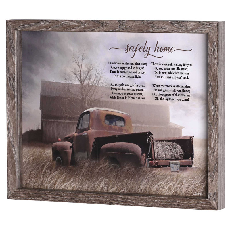 Art mural encadré «Old Truck Safely Home»
