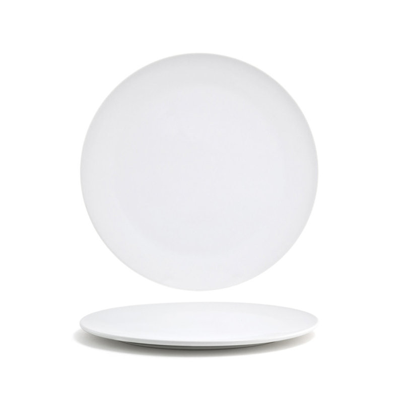 Assiette plate en toile, H 0,5 po x l 9 po x P 9 po