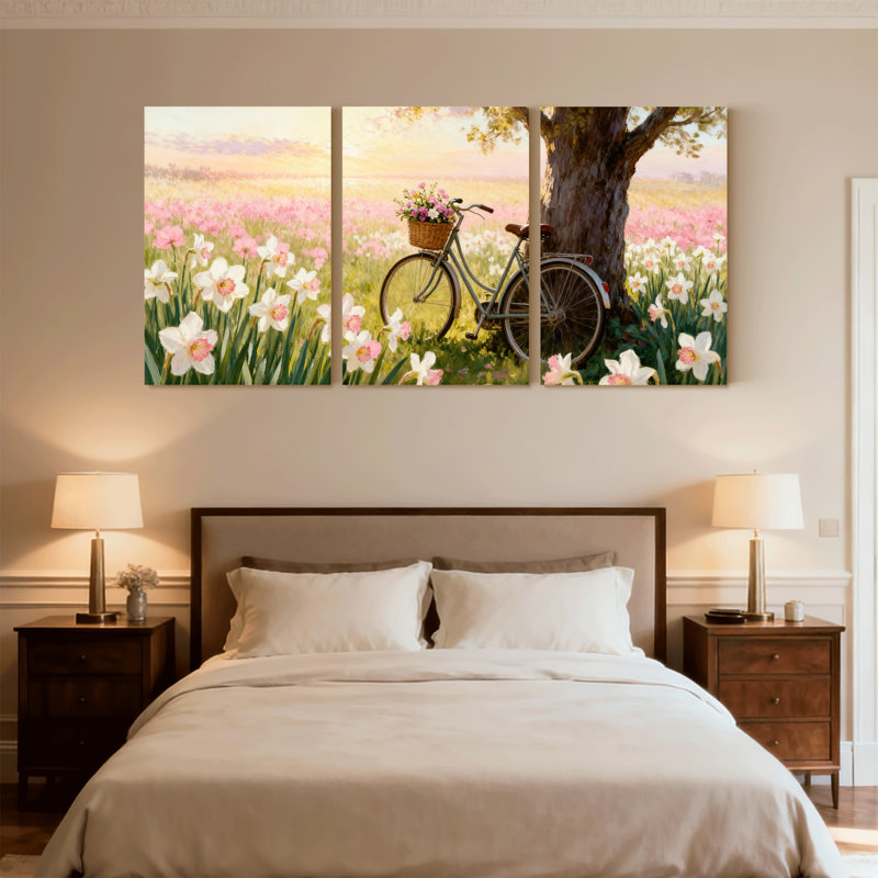 Ensemble de 3 reproductions d'art sur toile, H 18 po x l 36 po
