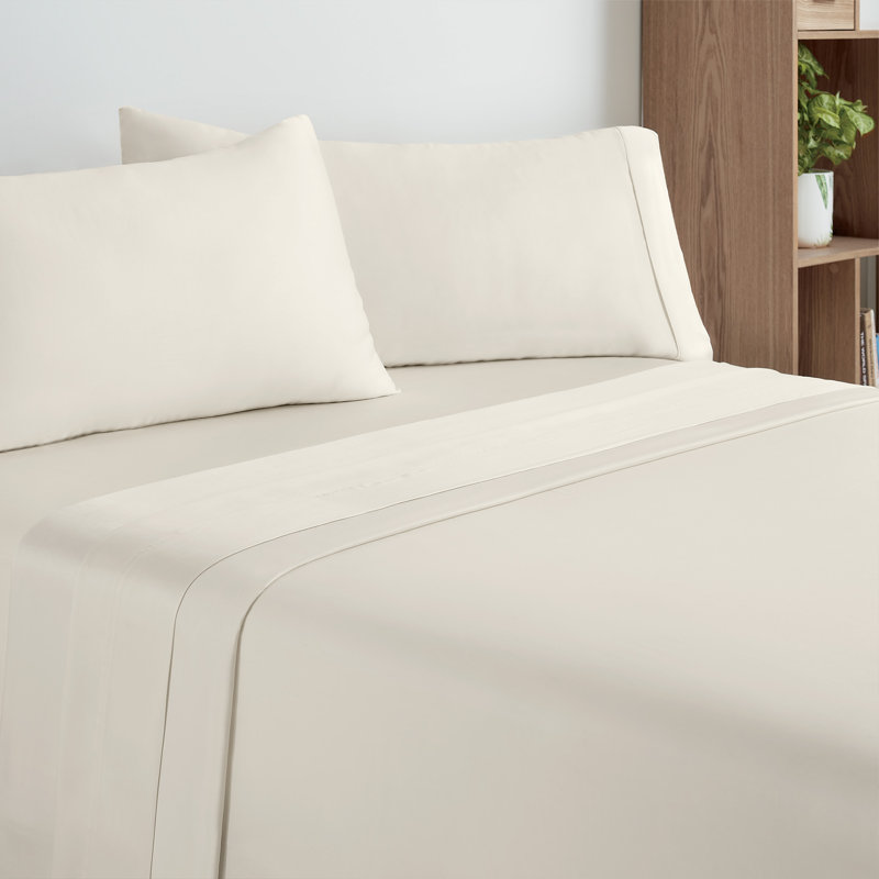 Eucalyptus Tencel Sheet Set TENCEL Solid Colour Sheet Set, Cream, Queen