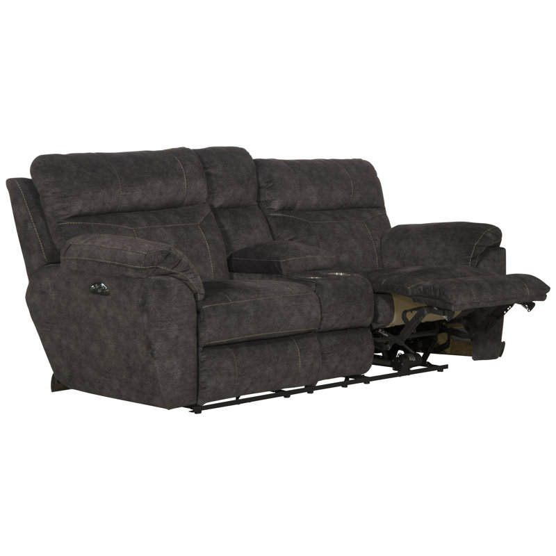 Ameja 86" Pillow Top Arm Reclining Loveseat, Gray, No