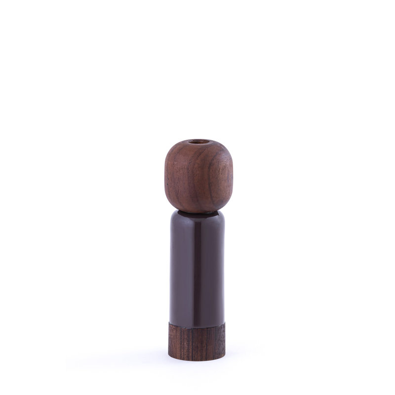 Bougeoir avec plateau en bois et métal