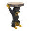 Tabouret de table d'appoint à piédestal de 22,17 po de hauteur et sculpture de chien MGO peint à la main pour la maison, le bureau, le salon et l'extérieur